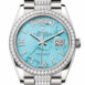  Day-Date 36 Turquoise Diamond Dial Diamond Bezel White Gold Diamond President Watch 128349RBR
