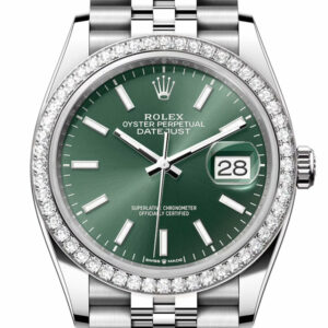 Datejust 36 Green Dial Diamond Bezel Jubilee Watch 126284RBR 126284RBR-0043