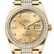  Day-Date 36 Champagne Diamond Dial Gold Diamond Bezel Watch 128348RBR-0010 128348RBR