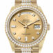  Day-Date 36 Champagne Diamond Dial Gold Diamond Bezel Watch 128348RBR-0010 128348RBR