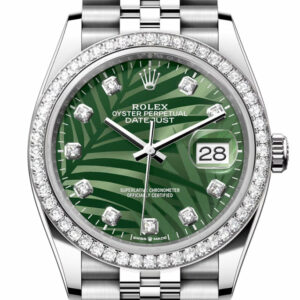 Datejust 36 Green Palm Motif Diamond Dial Diamond Bezel Jubilee Watch 126284RBR 126284RBR-0047