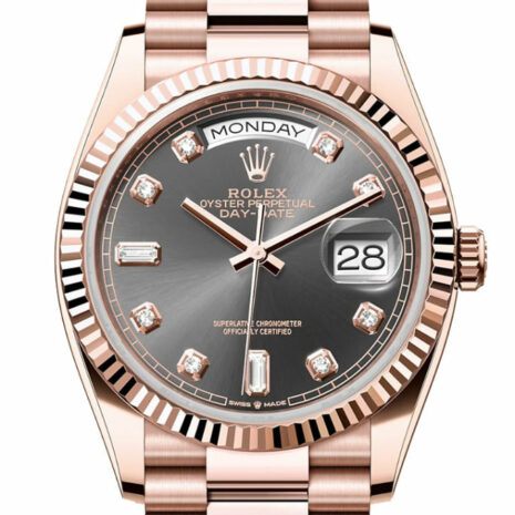 Day-Date 36 Slate Dial Fluted Bezel 18K Everose gold President Watch 128235