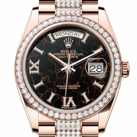  Day-Date 36 Eisenkiesel Dial Diamond Bezel 18K Everose Gold Diamond President Watch 128345RBR