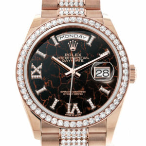 Day-Date 36 Eisenkiesel Dial Diamond Bezel 18K Everose Gold Diamond President Watch 128345RBR