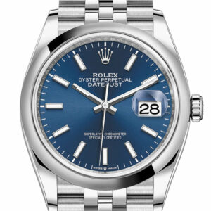 Datejust 36 Bright Blue Motif Dial Jubilee Watch 126200