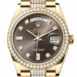  Day-Date 36 Dark Grey Diamond Dial Gold Diamond Bezel Watch 128348RBR-0007 128348RBR