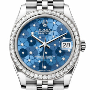 Datejust 31 Azzurro Blue floral Motif Diamond Dial Jubilee Ladies Watch 278384RBR 278384RBR-0040