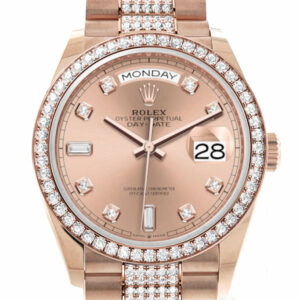 Day-Date 36 Rosé Colour Dial Diamond Bezel 18K Everose Gold Diamond President Watch 128345RBR