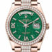  Day-Date 36 Green Aventurine Dial Diamond Bezel 18K Everose Gold Diamond President Watch 128345RBR