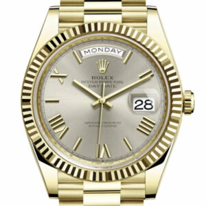 Day-Date 40 Silver Roman Dial 18K Yellow Gold President Automatic Men's Watch 228238