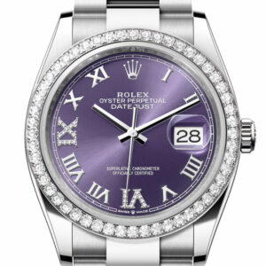 Datejust 36 Aubergine Diamond Dial Diamond Bezel Watch 126284RBR 126284RBR-0014