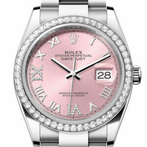 Datejust 36 Pink Roman Dial Diamond Bezel Watch 126284RBR 126284RBR-0024