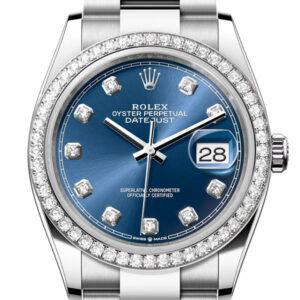 Datejust 36 Blue Diamond Dial Diamond Bezel Watch 126284RBR 126284RBR-0030