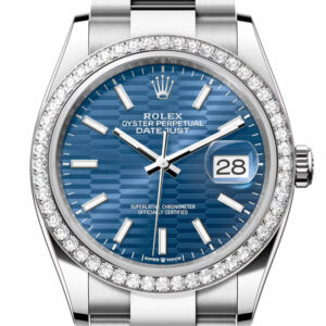 Datejust 36 Blue fluted Motif Dial Diamond Bezel Watch 126284RBR 126284RBR-0042