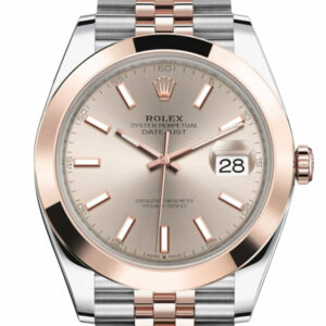 Datejust 41 Sundust Dial Steel and 18K Rose Gold Men's Watch 126301