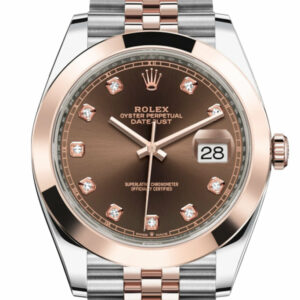 Datejust 41 Chocolate Brown Dial Steel and 18K Rose Gold Men's Watch 126301