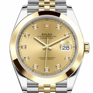 Datejust 41 Champagne Diamond Dial Steel and 18K Yellow Gold Jubilee Men's Watch 126303