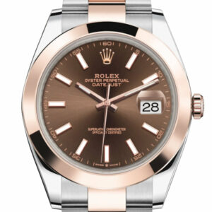 Datejust 41 Chocolate Dial Steel and 18K Rose Gold Men's Watch 126301