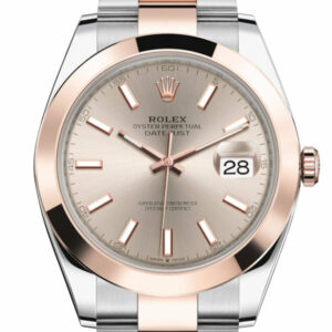 Datejust 41 Sundust Dial Steel and 18K Rose Gold Men's Watch 126301