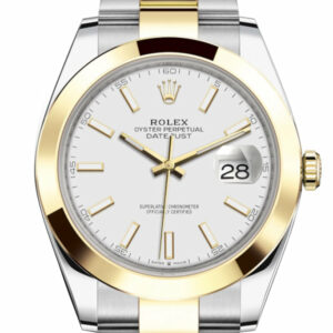  Datejust 41 White Dial Steel and 18K Yellow Gold Oyster Men's Watch 126303