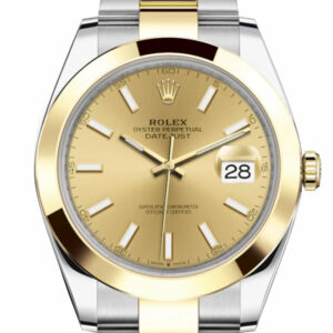  Datejust 41 Champagne Dial Steel and 18K Yellow Gold Oyster Men's Watch 126303