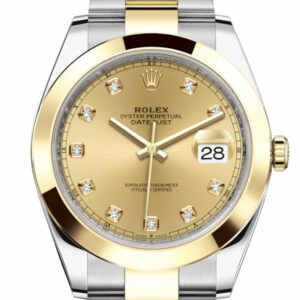 Datejust 41 Champagne Diamond Dial Steel and 18K Yellow Gold Oyster Men's Watch 126303