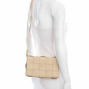 Bottega Veneta Cassette Woven Leather Beige Crossbody Bag