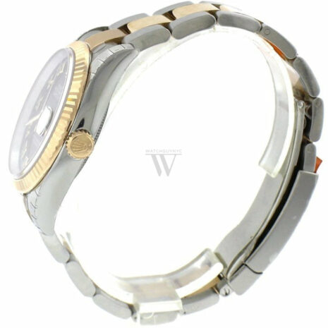  Datejust 36 Black Dial Fluted 18K Gold Two Tone Oyster Watch 116233