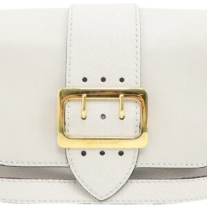 Burberry Shoulder House Check Buckle Calfskin Ivory Leather Hobo Bag