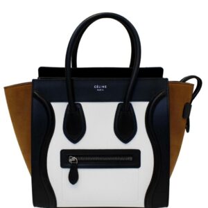 Céline Bag Luggage Mini Tricolor Calfskin Leather Tote