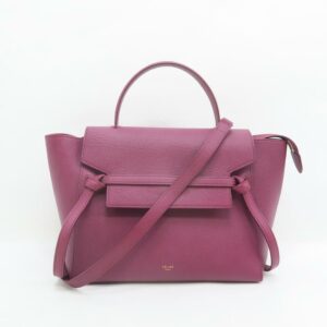 Céline Belt Bag Mini Satchel Burgundy Calfskin Leather Tote