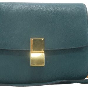 Céline Classic Box Medium Darkgreen Calfskin Leather Shoulder Bag