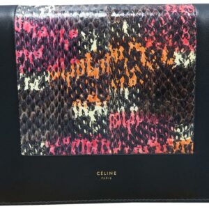 Céline Frame Black Snakeskin Leather Cross Body Bag