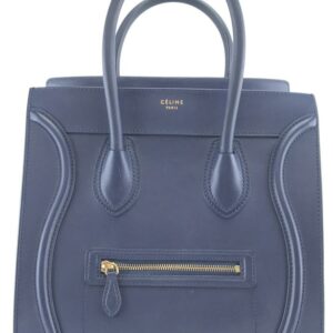Céline Luggage Classic Mini Calfskin Tote Shopper Blue Leather Satchel