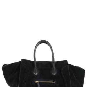 Céline Luggage Cabas Phantom Black Suede Tote