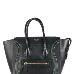 Céline Luggage Calfskin Micro Black Leather Tote