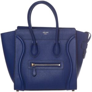 Céline Luggage Micro Blue Leather Tote