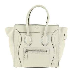 Céline Luggage Micro Lune Grey Calfskin Leather Tote