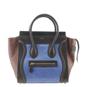 Céline Luggage Micro Python Tri-color & Leather Redxgreyxblack Pythonxleather Satchel