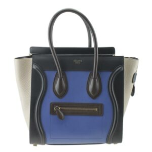 Céline Luggage Micro Tri-color Whitex Black & Tan Tote Multi-color Leather Tote