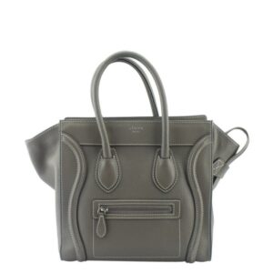 Céline Luggage Mini Beige Leather Satchel