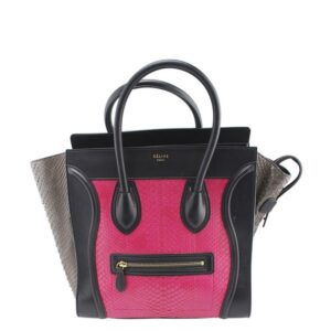 Céline Luggage Mini Color Block Python Multi-color Leatherxpython Satchel