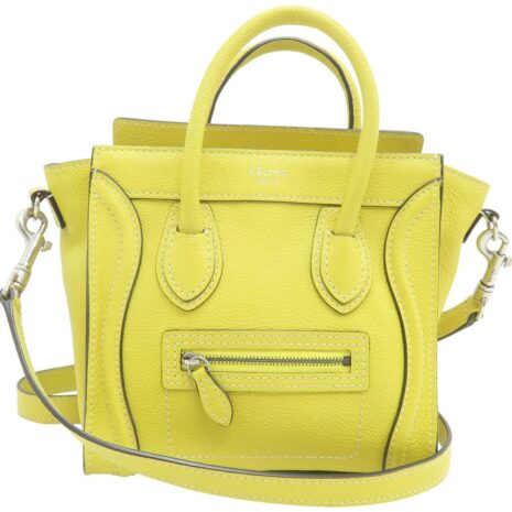 celine-luggage-nano-yellow-calfskin-leather-satchel-0-1-960-960