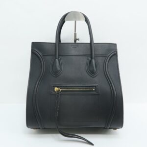 Céline Luggage Phantom Medium Black Calfskin Leather Tote