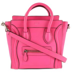 Céline Luggage Tote Pink Leather Cross Body Bag