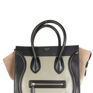 Céline Luggage Tri-color Grey Leather Tote