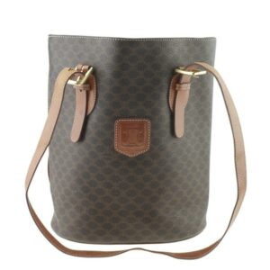 Céline Macadam Bucket Brown Coated Canvas Tote
