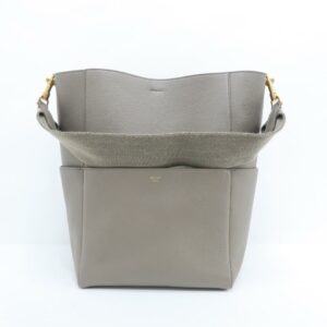 Céline Sangle Seau Grey Calfskin Leather Shoulder Bag