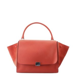 Céline Trapeze Orange Leather Satchel