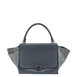 Céline Trapeze Medium Leather & Suede Blue Leatherxsuede Shoulder Bag